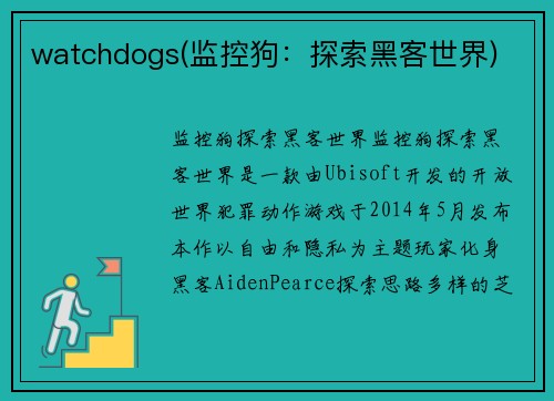 watchdogs(监控狗：探索黑客世界)